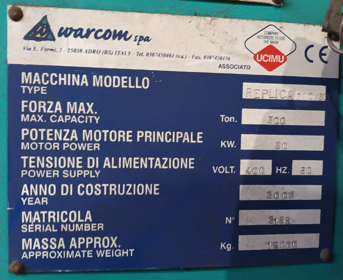 pressa piegatrice Warcom Replica in vendita - foto 2