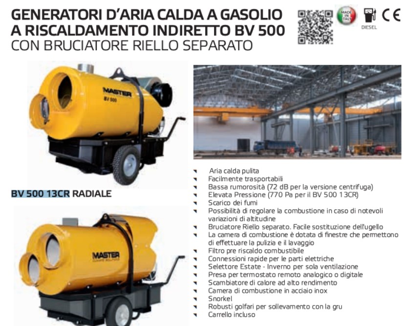 Riscaldatore d'aria a gasolio Master BV 500 in vendita - foto 2