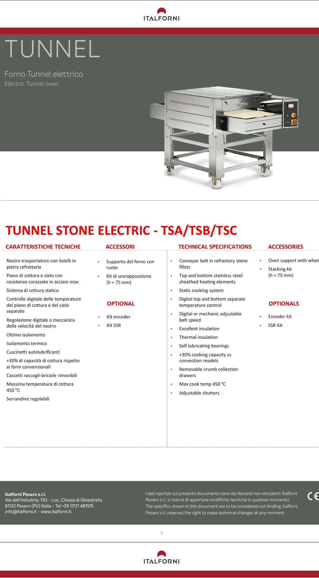 Forno a tunnel stone elettrico TSC Italforni in vendita - foto 1