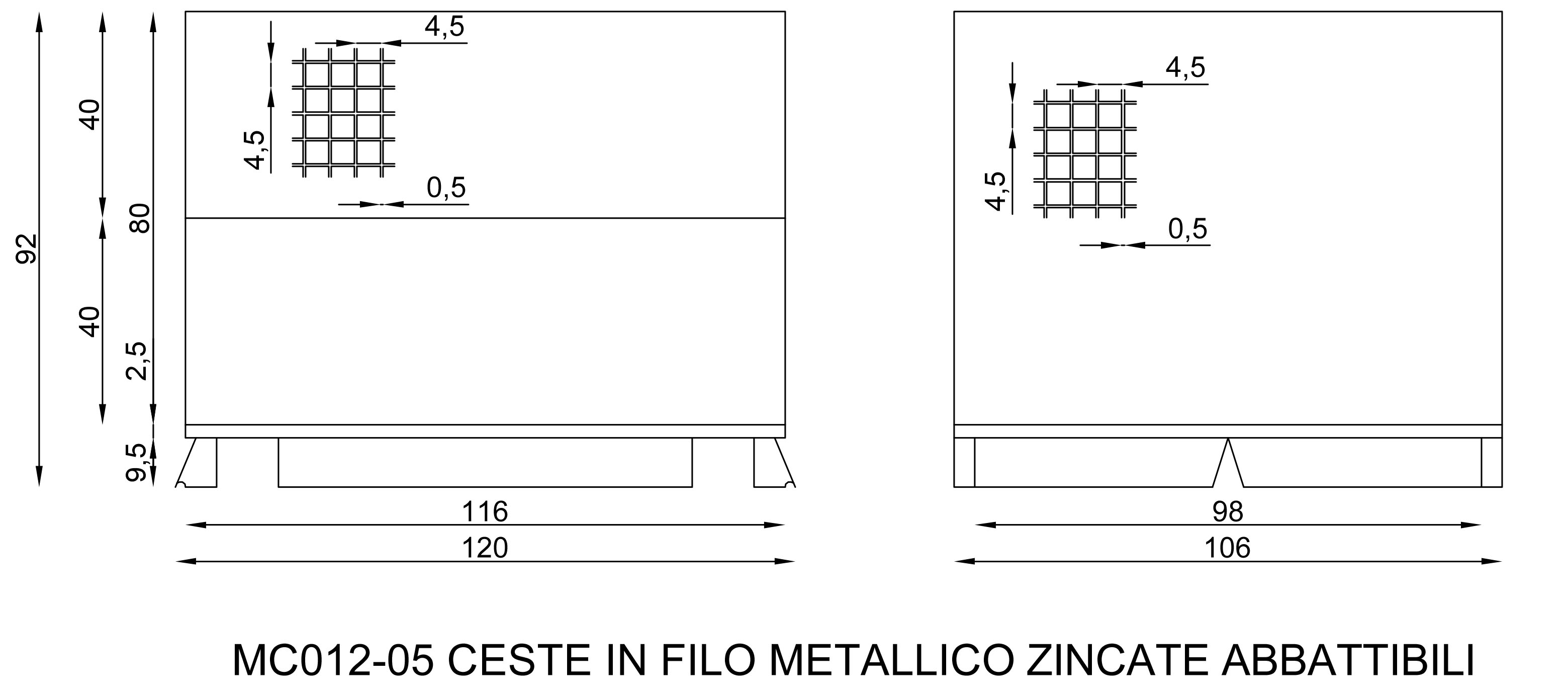 Ceste o cestoni in filo metallico zincati usati in vendita - foto 12