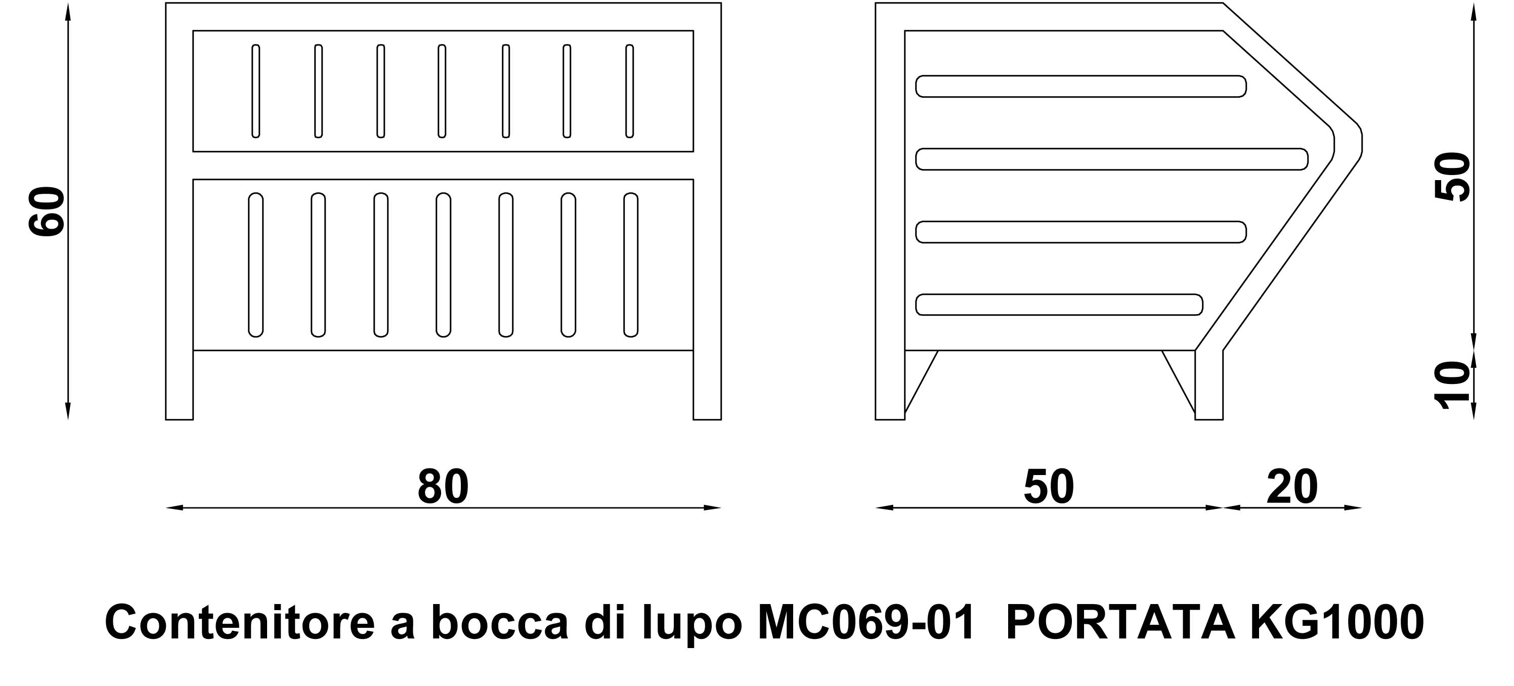 Cassoni cestoni a bocca di lupo in acciaio  in vendita - foto 8