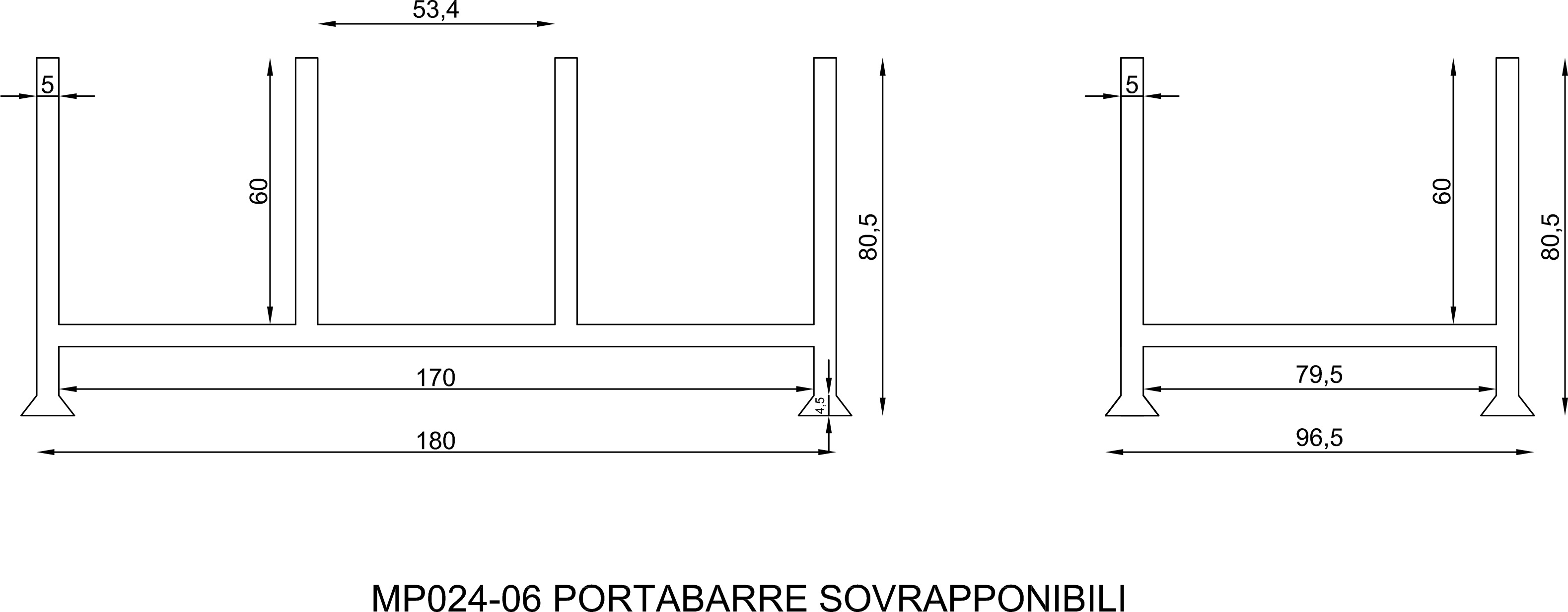 Pedane pallet in ferro porta barre accatastabili in vendita - foto 2