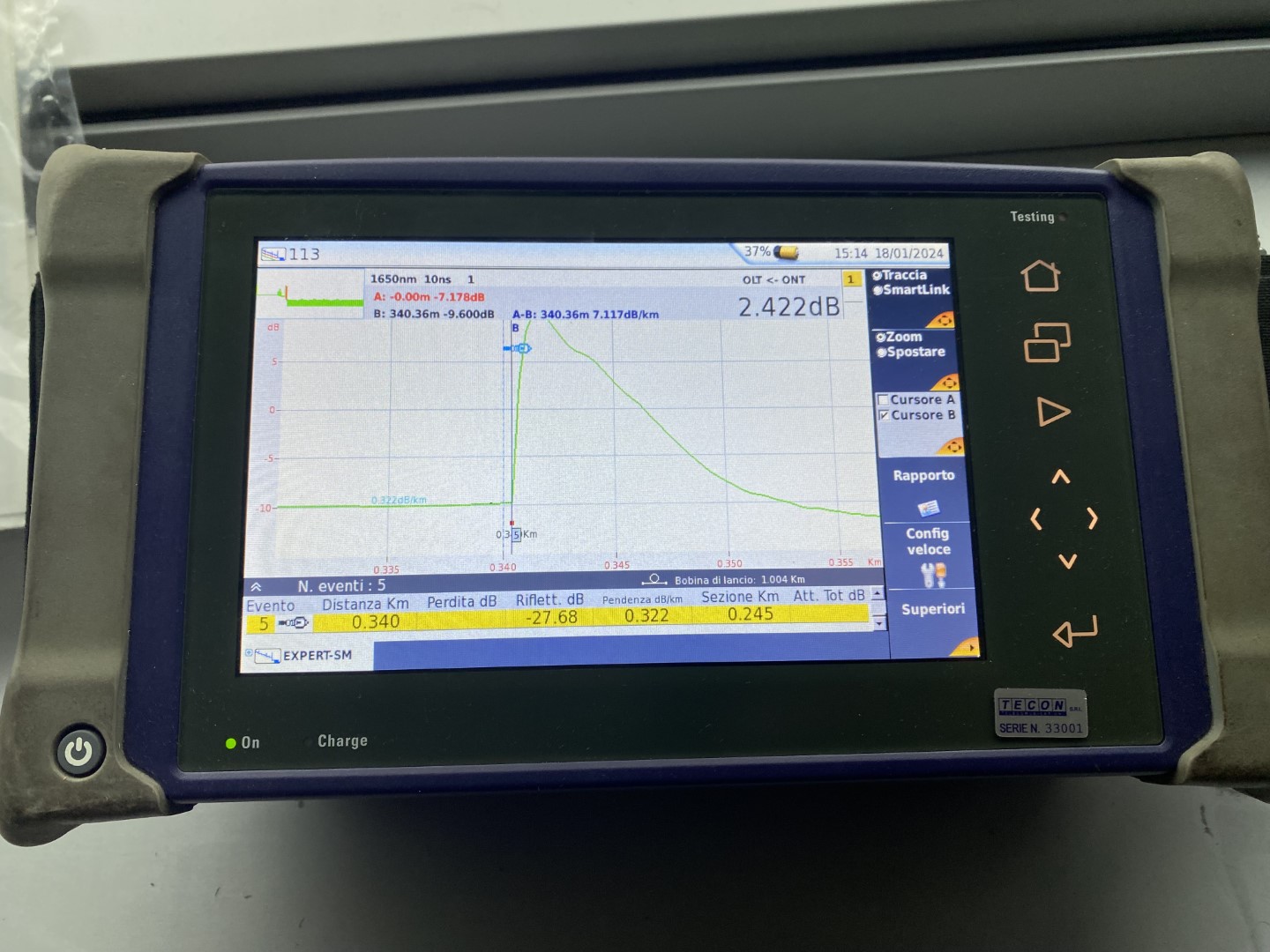Tester Ottico OTDR Viavi MTS-4000 in vendita - foto 2