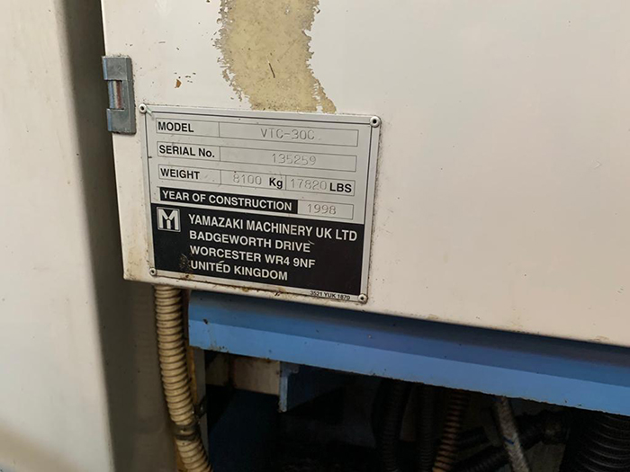 CENTRO DI LAVORO USATO MAZAK – VTC30C in vendita - foto 3