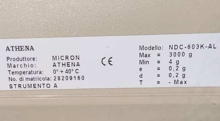BILANCIA ATHENA CONTAPEZZI NDC - 603K - AL in vendita - foto 3