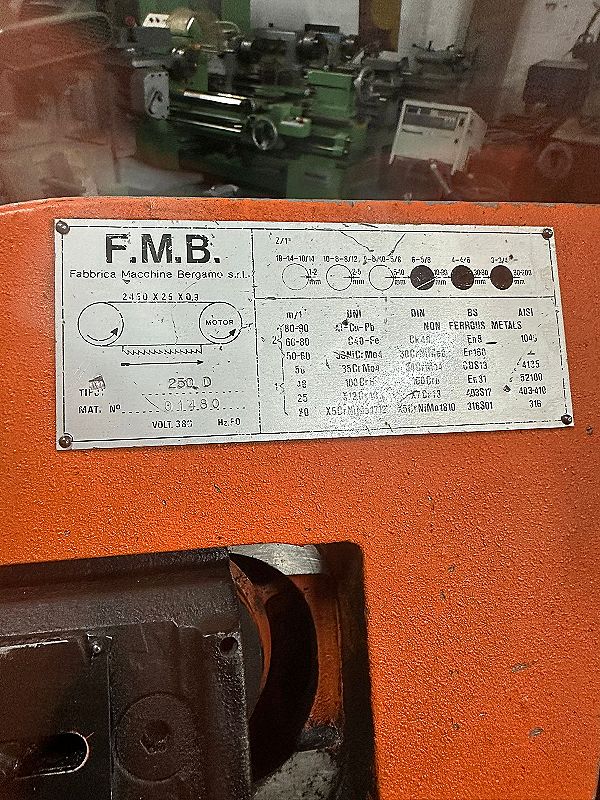 Sega FMB 250 D a nastro manuale in vendita - foto 4