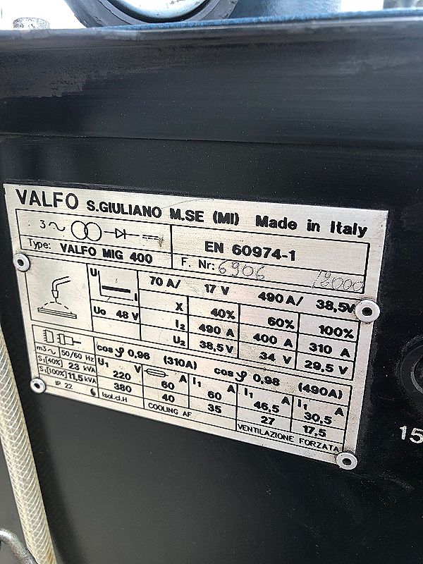 Saldatrice a filo Valfo MIG 400 in vendita - foto 2