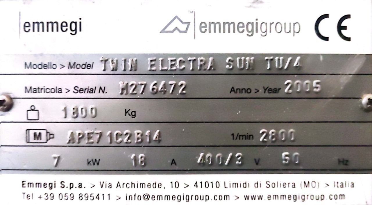 SEGA DOPPIA TESTA EMMEGI TWIN ELECTRA SUN TU/4 in vendita - foto 3