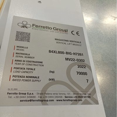 Magazzino Automatico Modello Vertimag 84XL 800KG BIG in vendita - foto 2