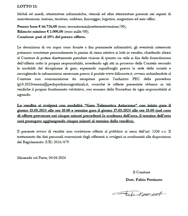 Impianti, macchinari ed attrezzature varie in vendita - foto 5