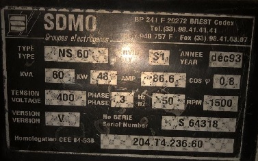  Gruppo elettrogeno SDMO NS 60 in vendita - foto 2