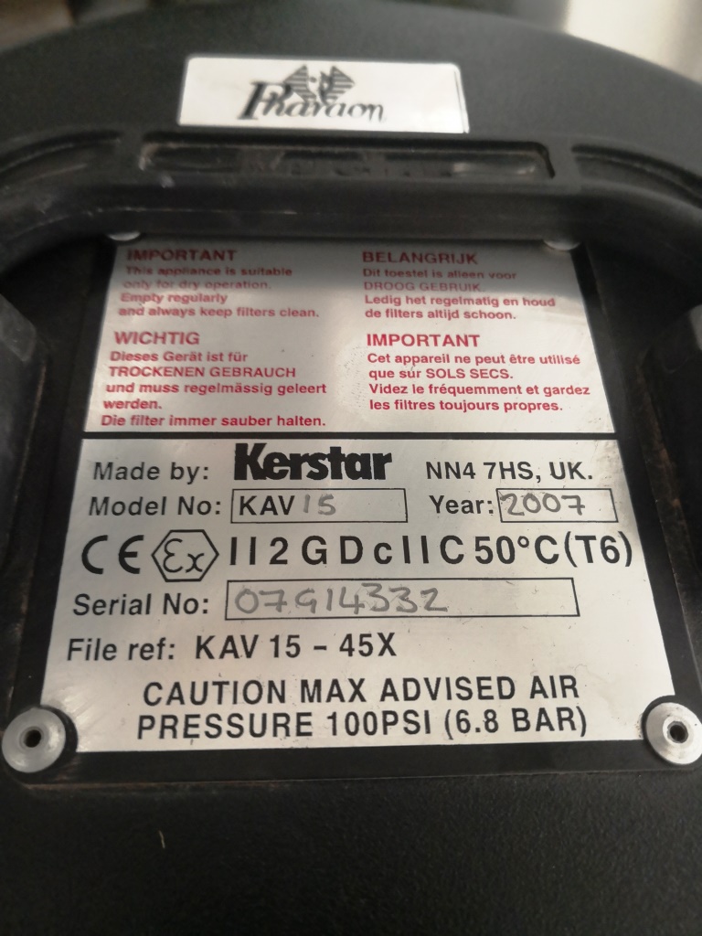 ASPIRATORE SECCO – KERSTAR – MOD. KAV 15 (ASP-43) in vendita - foto 5