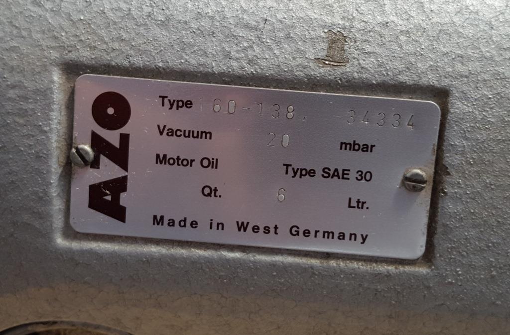 POMPA DA VUOTO – AZO – MOD. 160-138 (COD. MF-PR-POM-43) in vendita - foto 8
