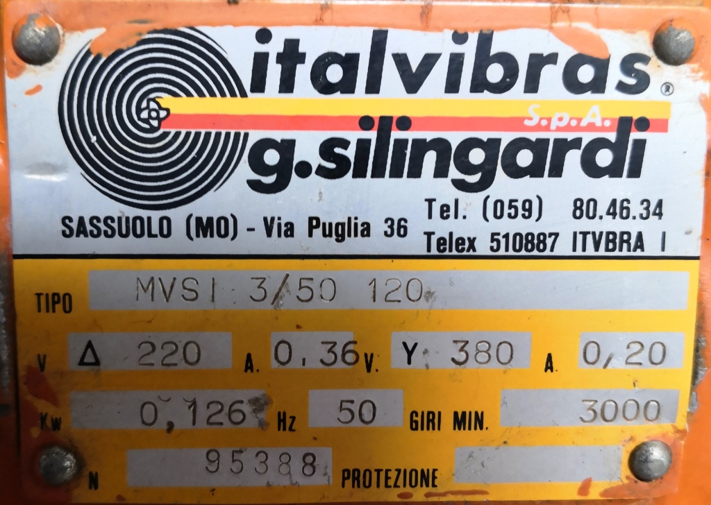MOTOVIBRATORE ELETTRICO – ITALVIBRAS (COD. RIC-MOT-31) in vendita - foto 5