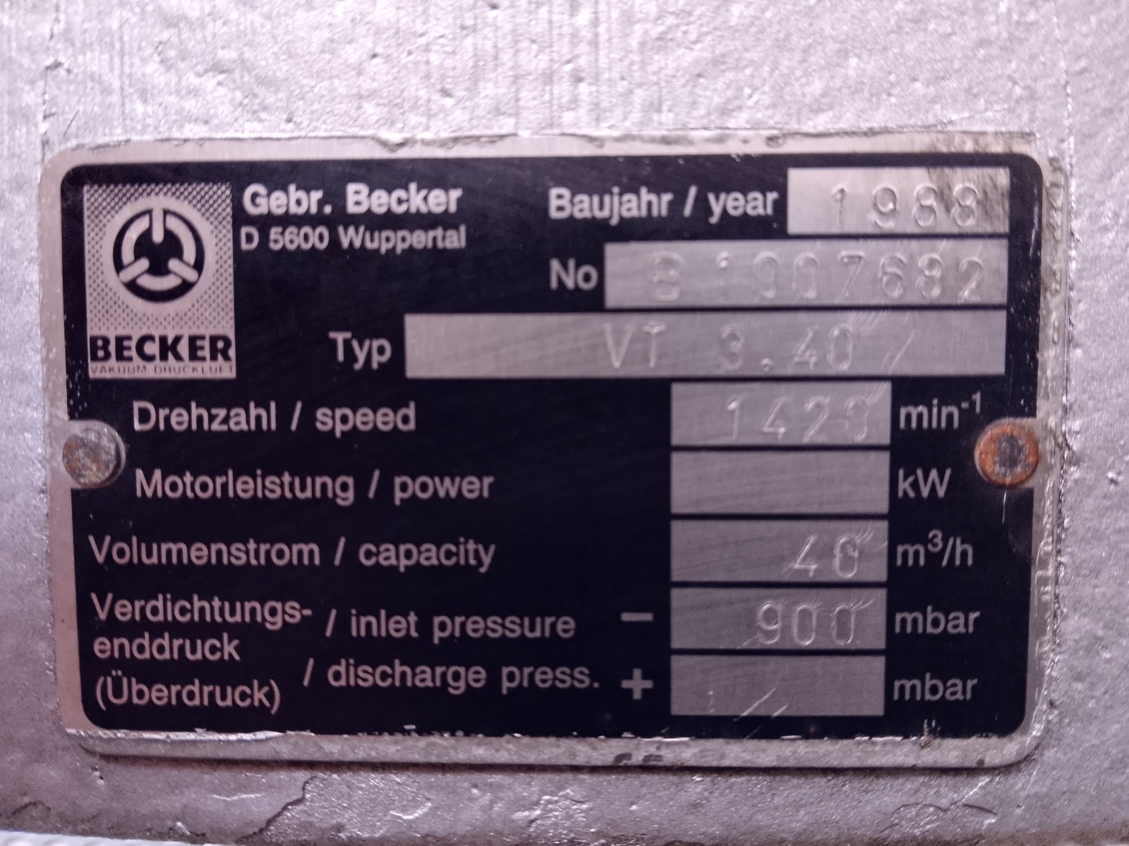 POMPA DA VUOTO – BECKER (COD. MF-PR-POM-162) in vendita - foto 8