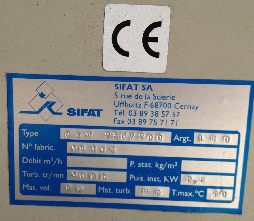 SOFFIANTE DI PLASTICA IND. SIFAT CMV250/200 (TUR-3) in vendita - foto 5