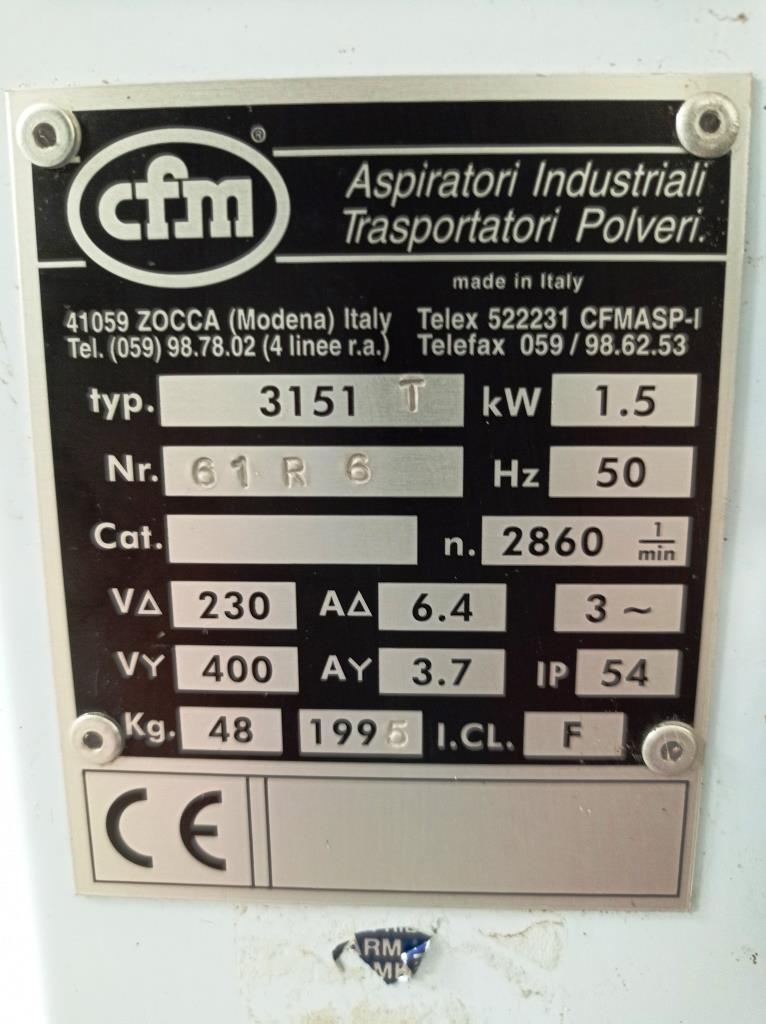 ASPIRATORE INDUSTRIALE PER POLVERI – CFM 3151T (ASP-55) in vendita - foto 5