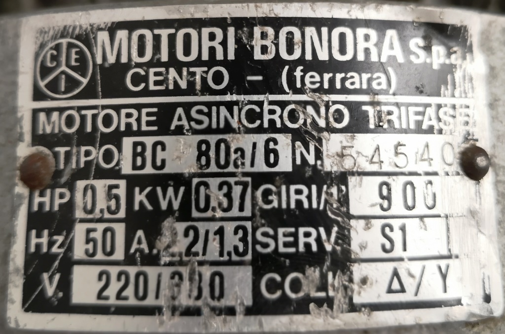 MOTORE – BONORA – MOD. BC 80A/6 (COD. RIC-MOT-35) in vendita - foto 3