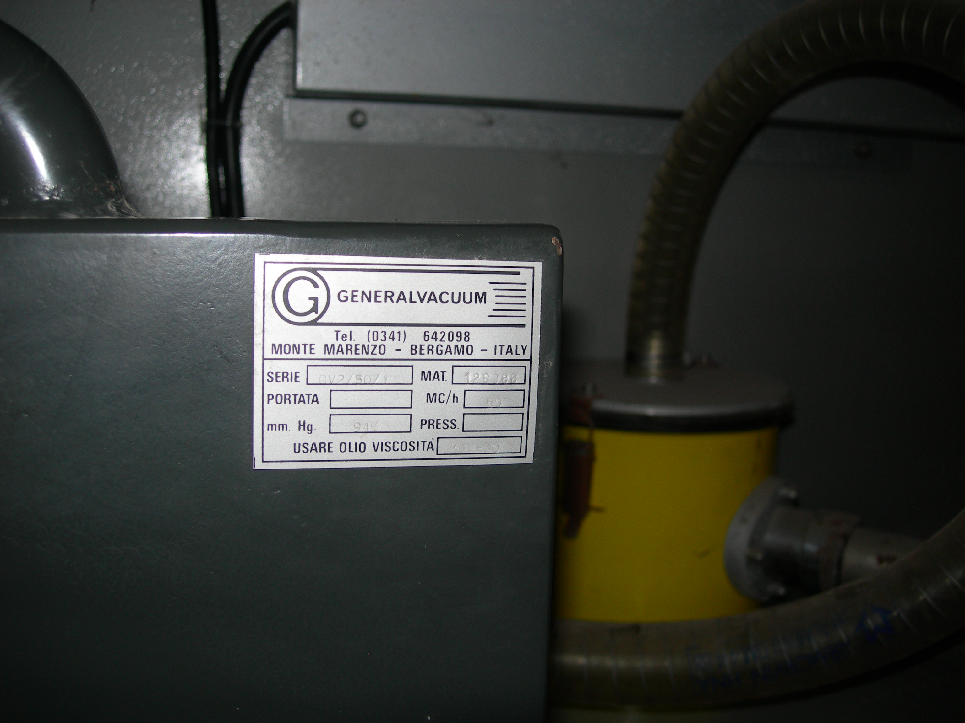 POMPA DA VUOTO CON FILTRO – GENERAL VACUUM (POM-8) in vendita - foto 4