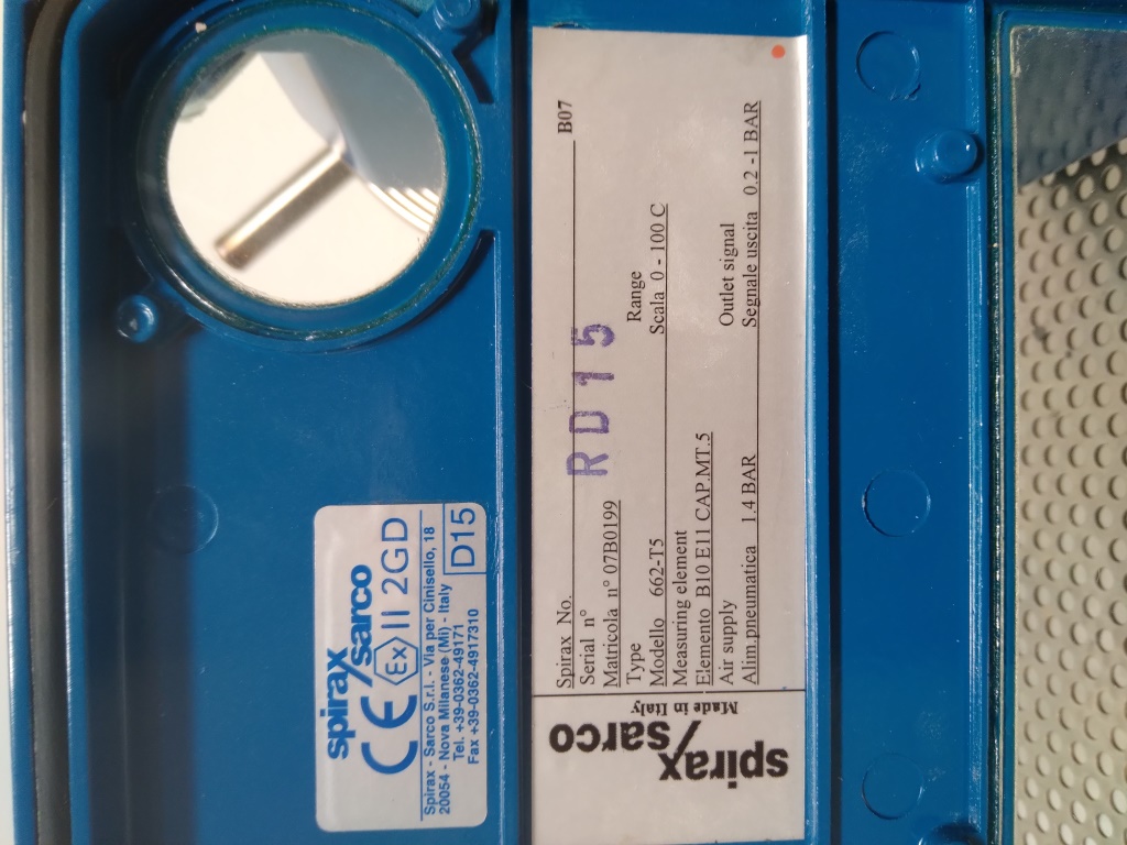 REGOLATORE PNEUMATICO-SPIRAX SARCO- 662-T5(COD.COMP-68) in vendita - foto 7