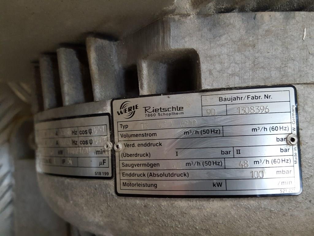 POMPA DA VUOTO - WERIE RIETSCHLE MOD.TR40V (POM-52) in vendita - foto 4