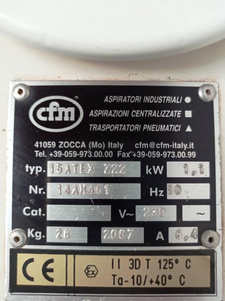 ASPIRATORE INDUSTRIALE – CFM –  15 ATEX Z22 (ASP-46) in vendita - foto 5