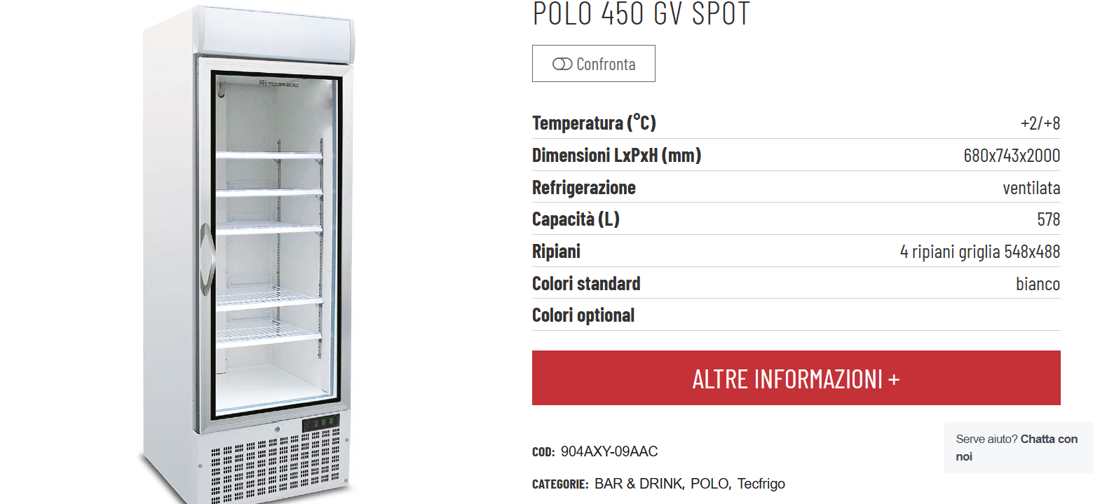 FRIGO TECFRIGO POLO 450 GV SPOT in vendita - foto 1