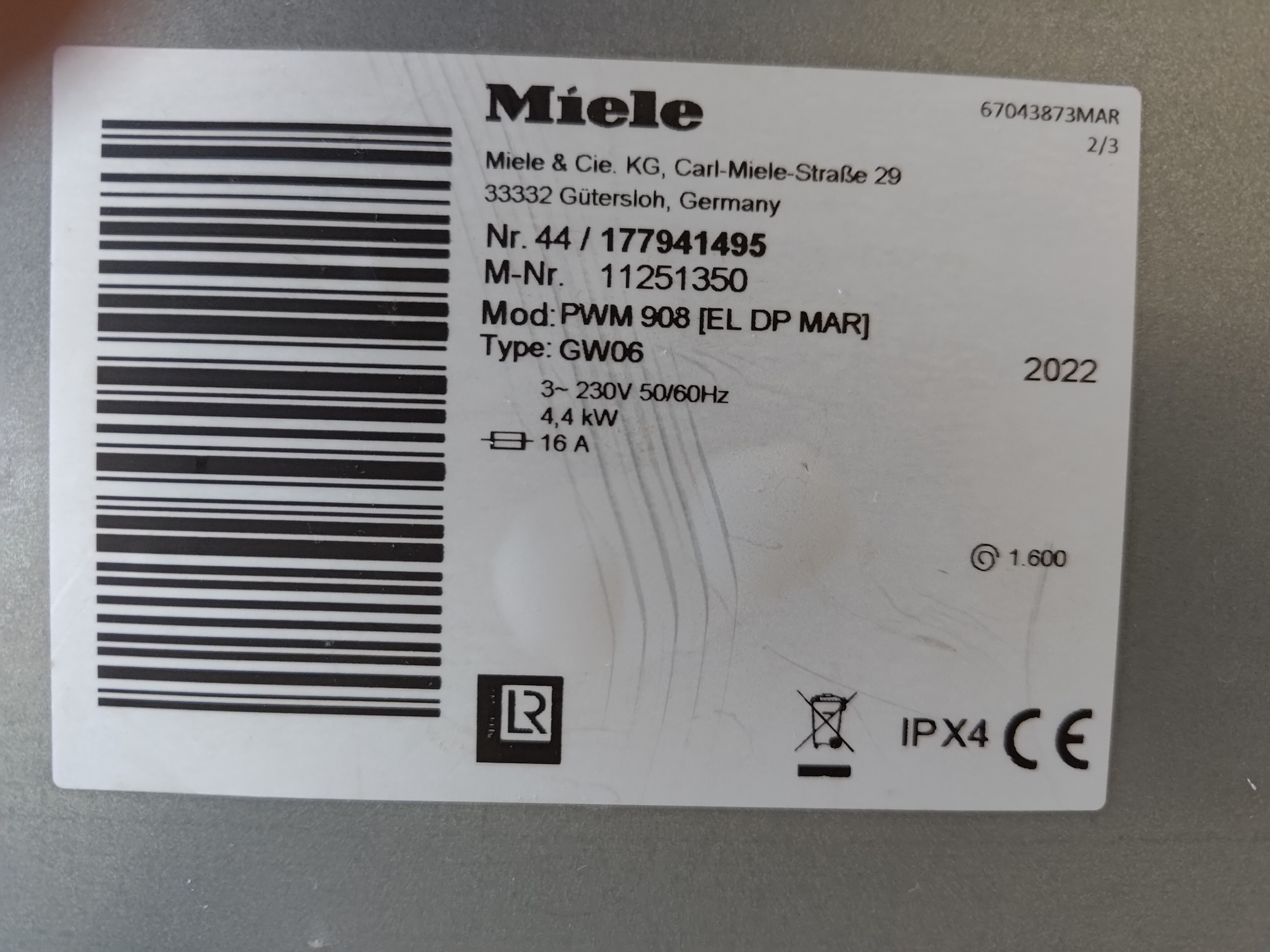 lavatrice professionale Miele in vendita - foto 5
