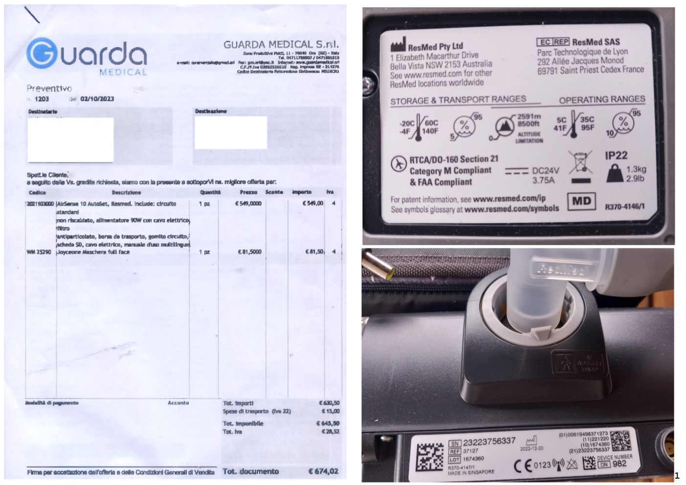  Ventilatore – Macchina per Terapia CAPA e AUTOCAPAP in vendita - foto 3