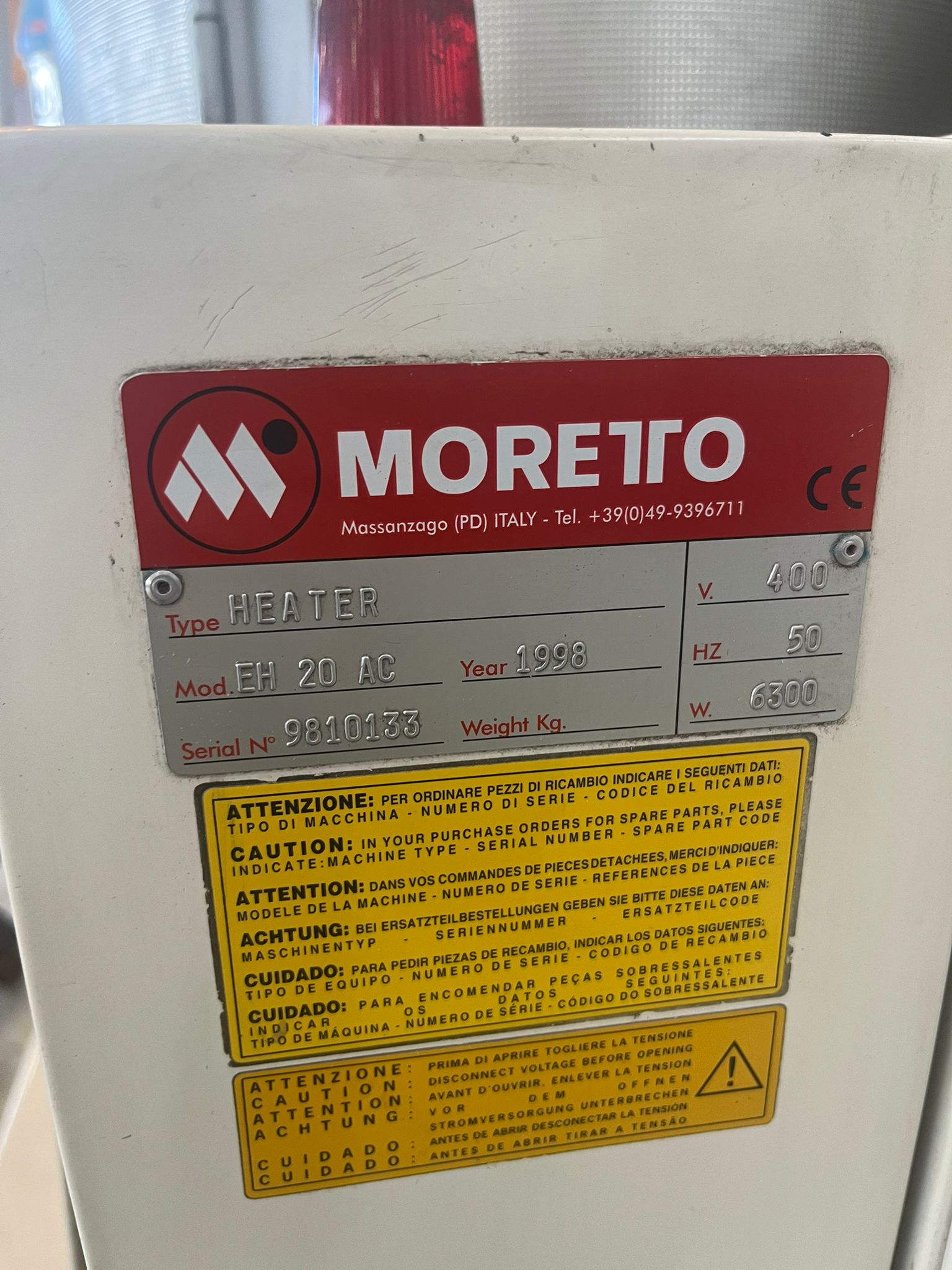 ESSICCATORE MORETTO - EH 20 AC in vendita - foto 3