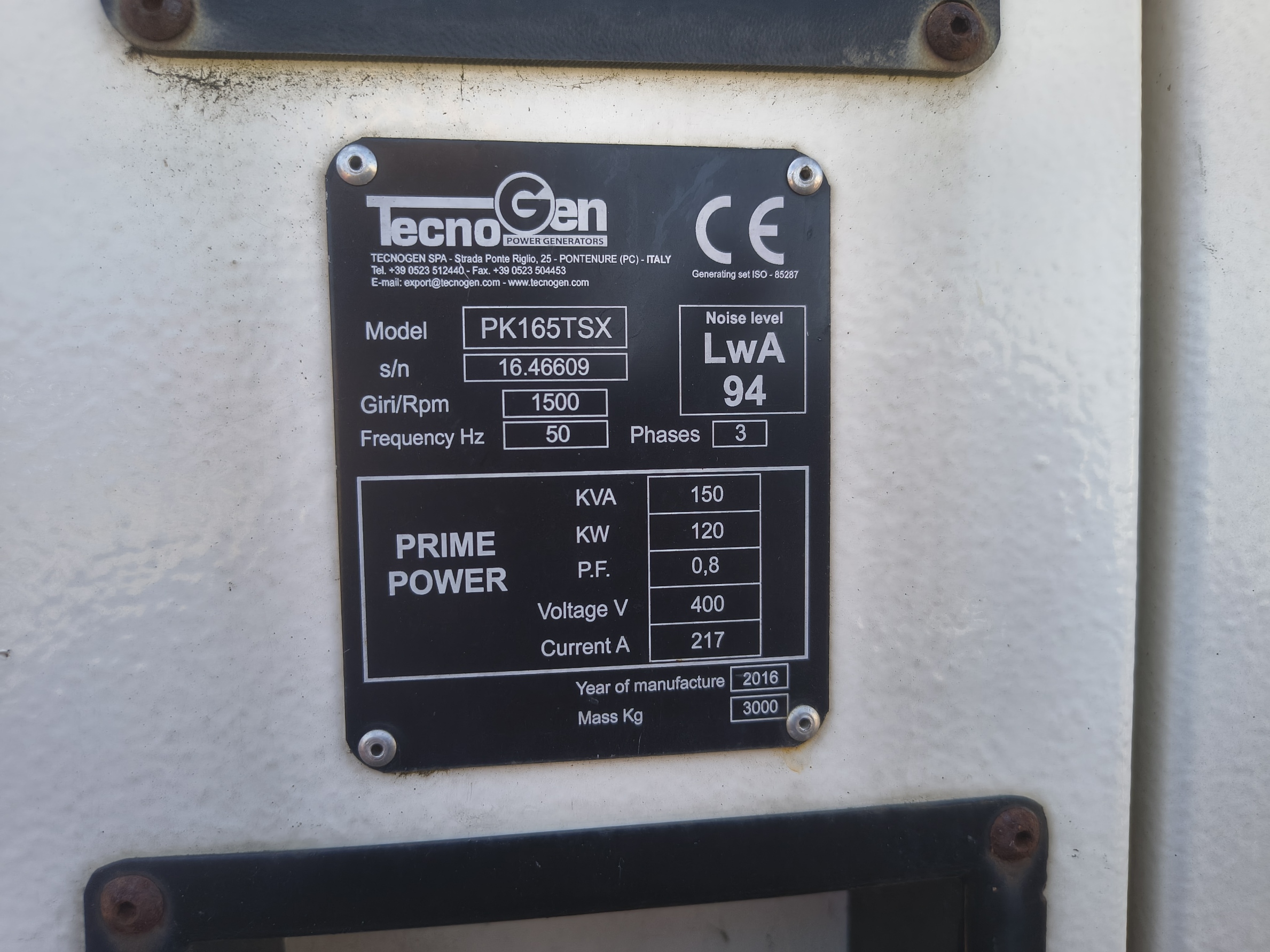 gruppo elettrogeno tecnogen 150kw in vendita - foto 2