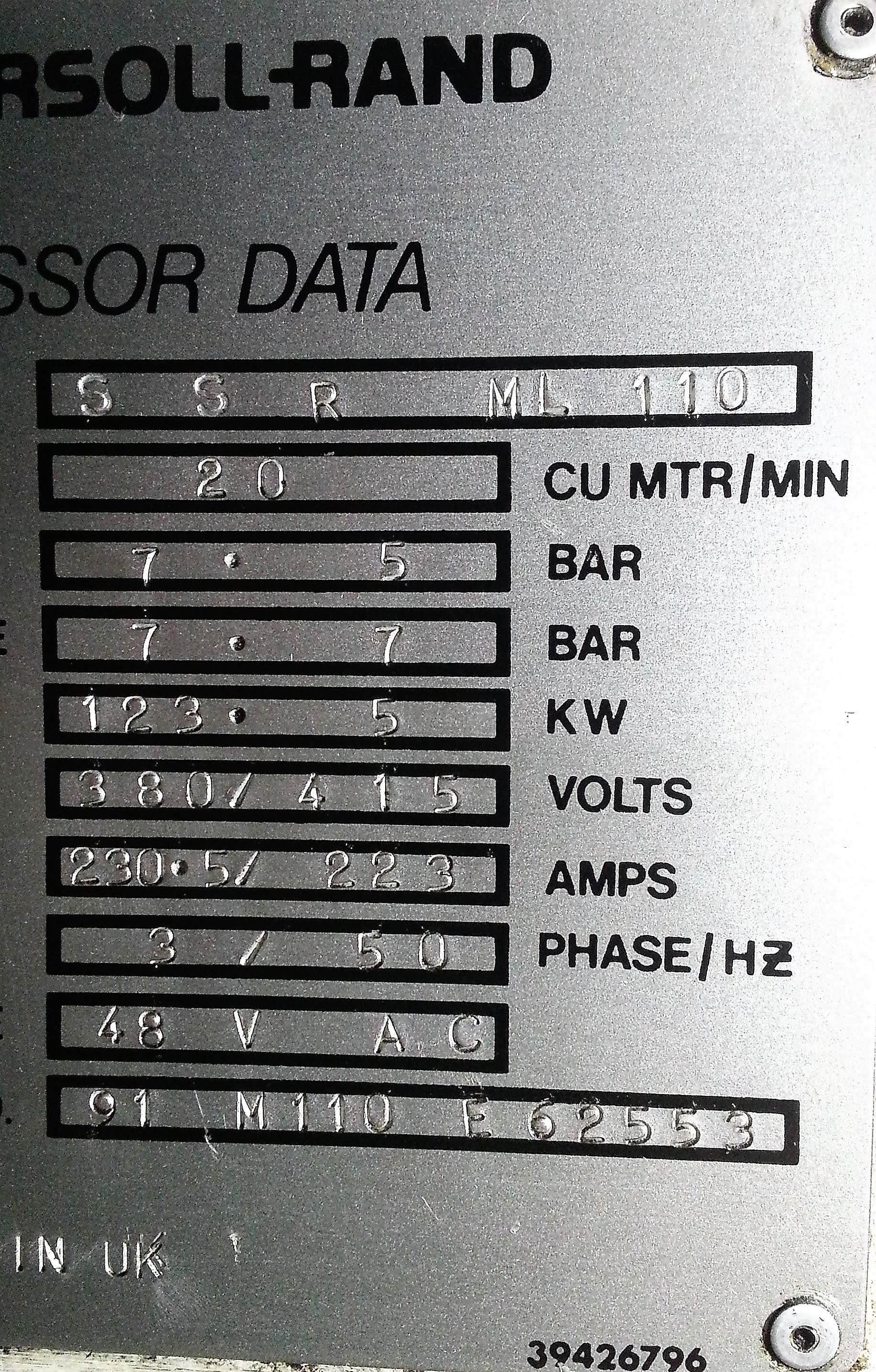 COMPRESSORE INGERSOLL-RAND SSR ML110 (123 kw) in vendita - foto 5