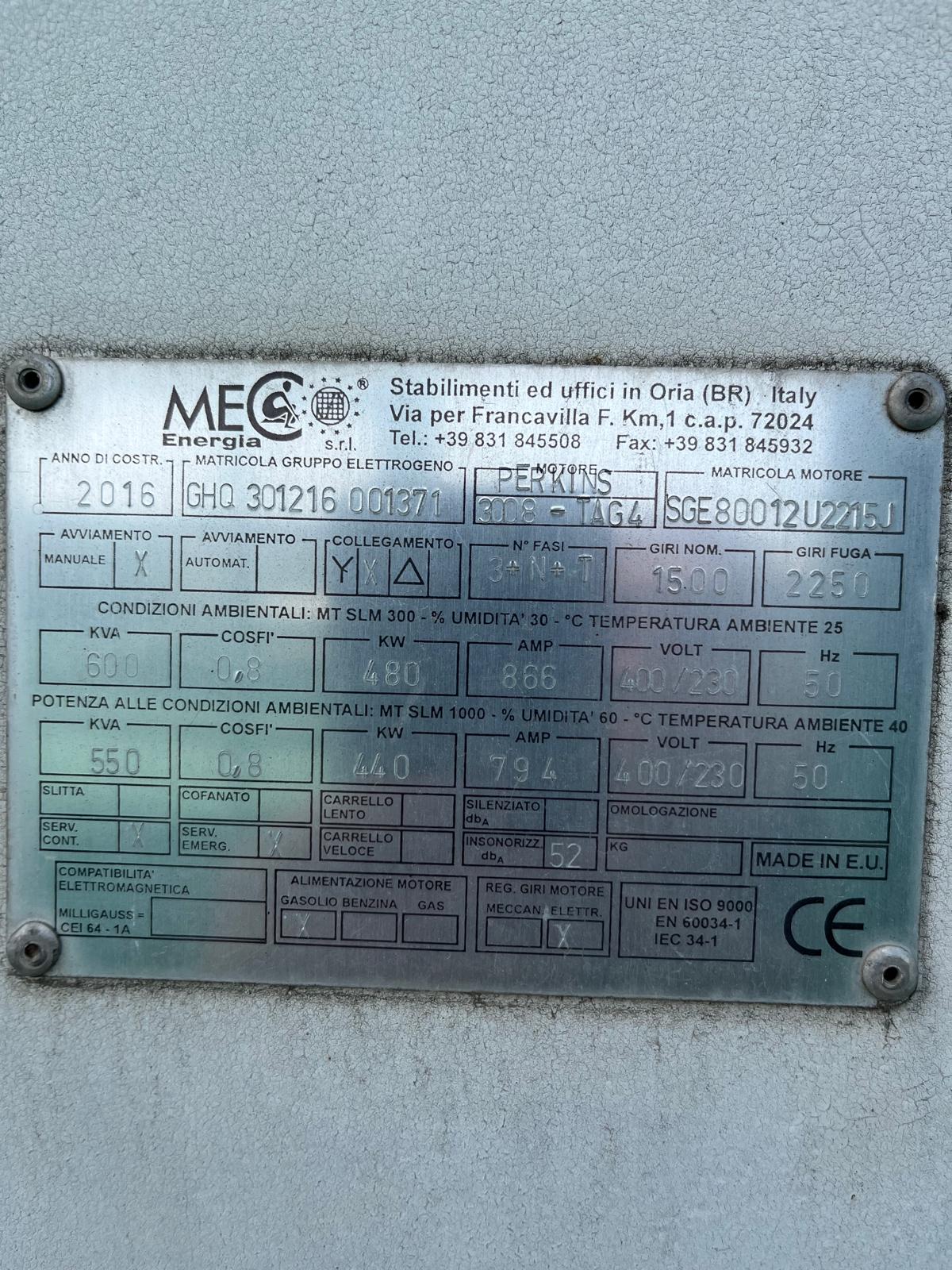  Generatore MEC gruppo elettrogeno da 600 kva in vendita - foto 8