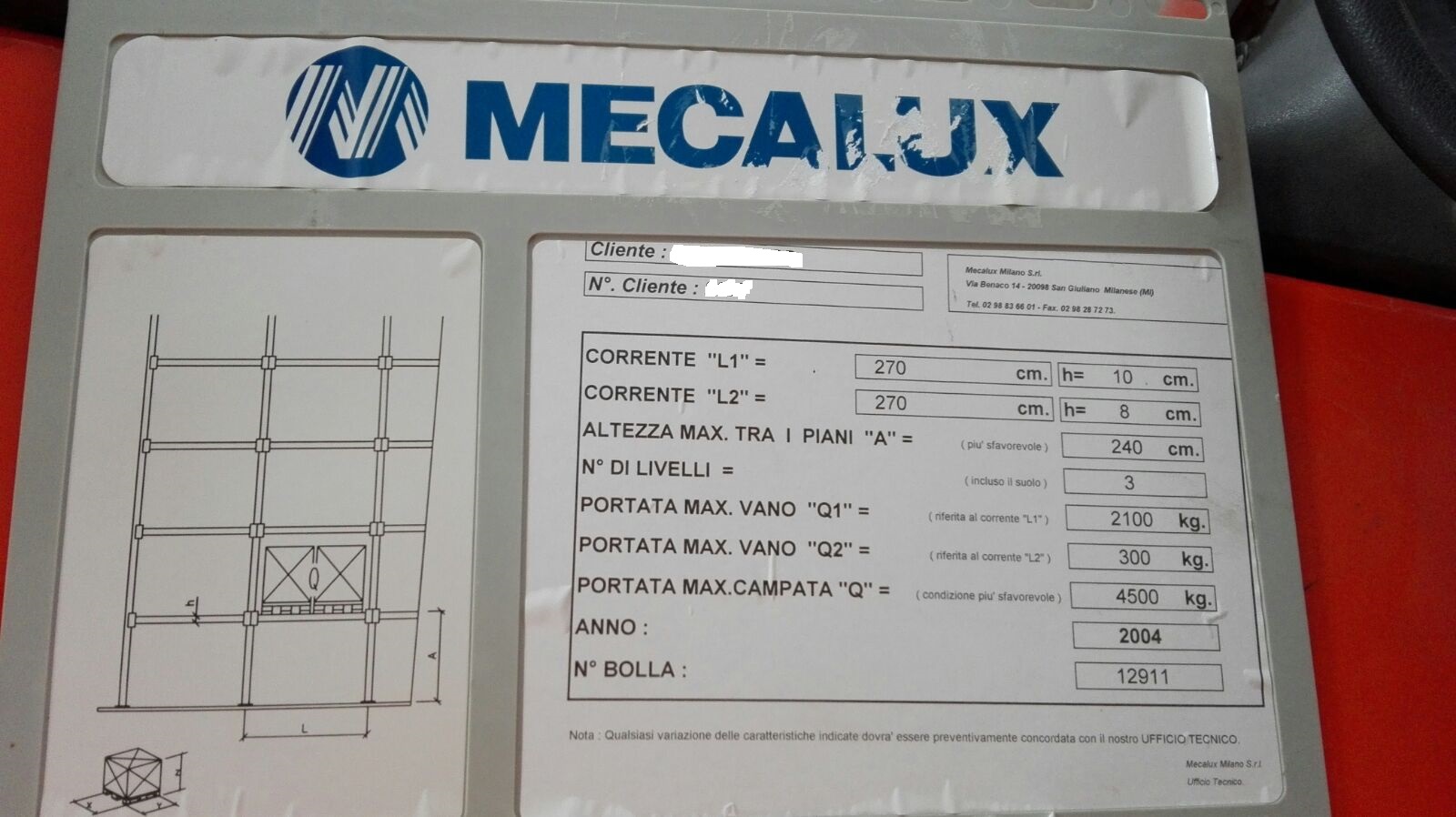 SCAFFALATURA PORTA PALLET  in vendita - foto 3