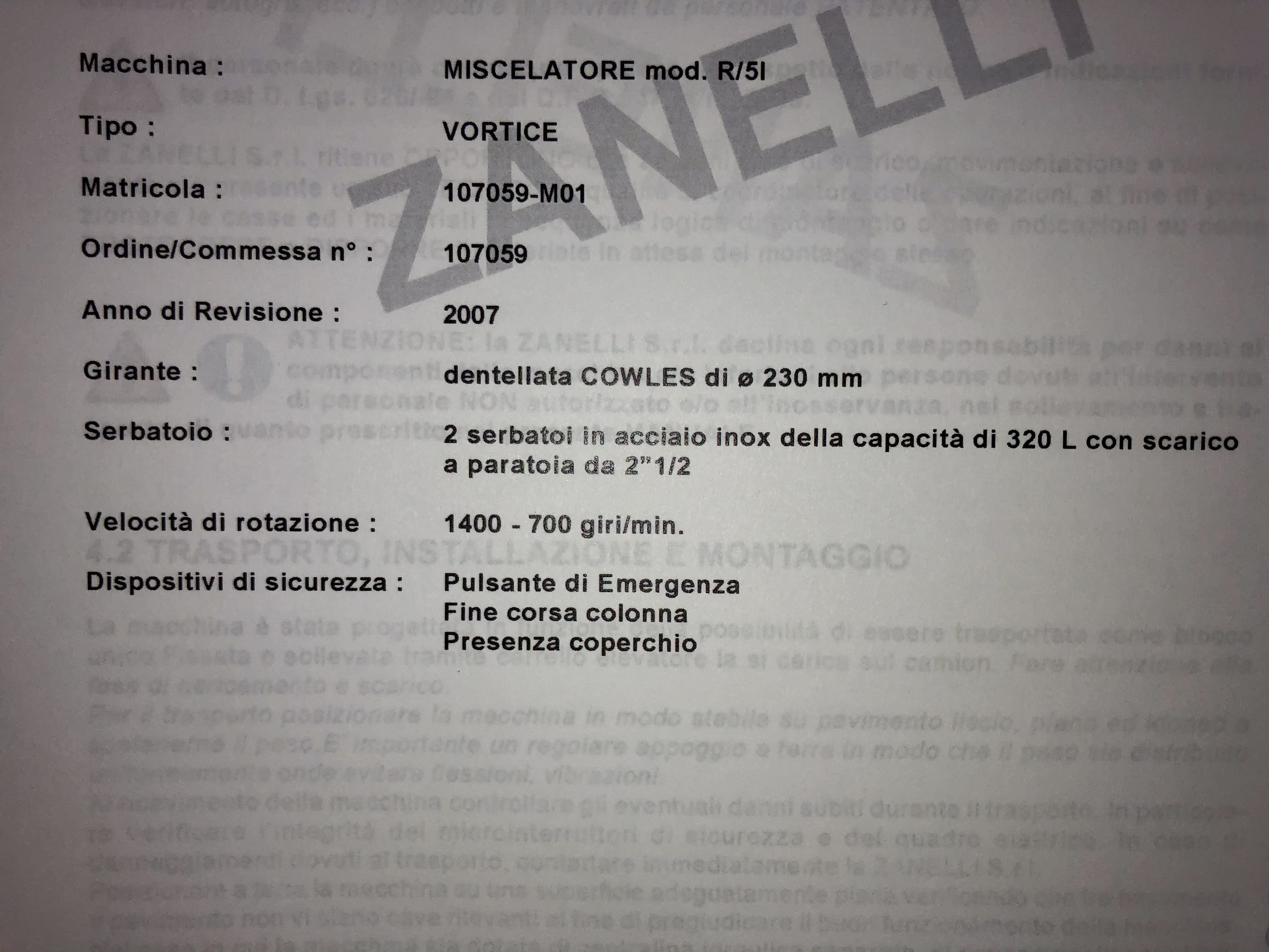 Miscelatore Zanelli  in vendita - foto 2