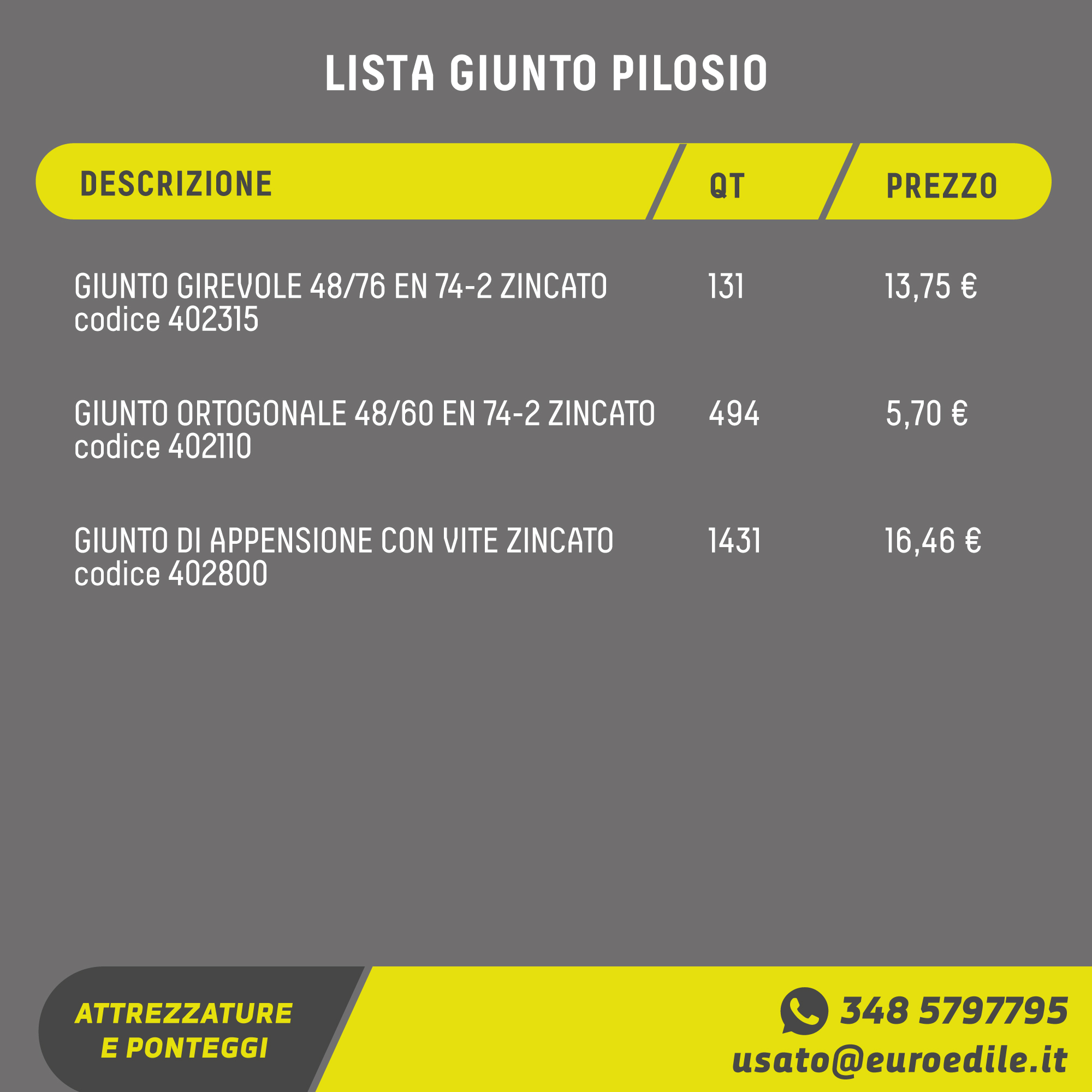 Giunto PILOSIO zincato usato in vendita - foto 1
