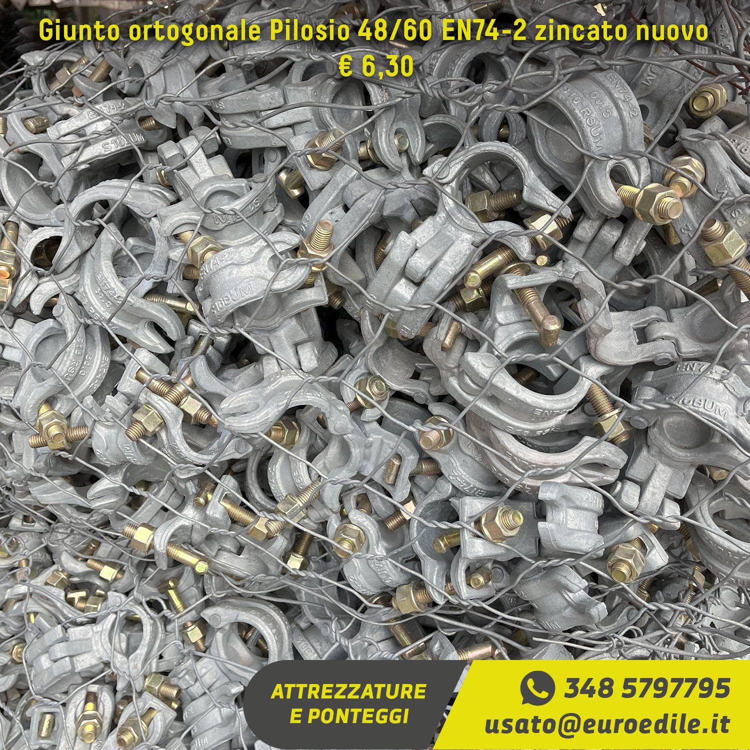 Nuovo giunto ortogonale PILOSIO 48/60 EN74-2 zincato in vendita - foto 2