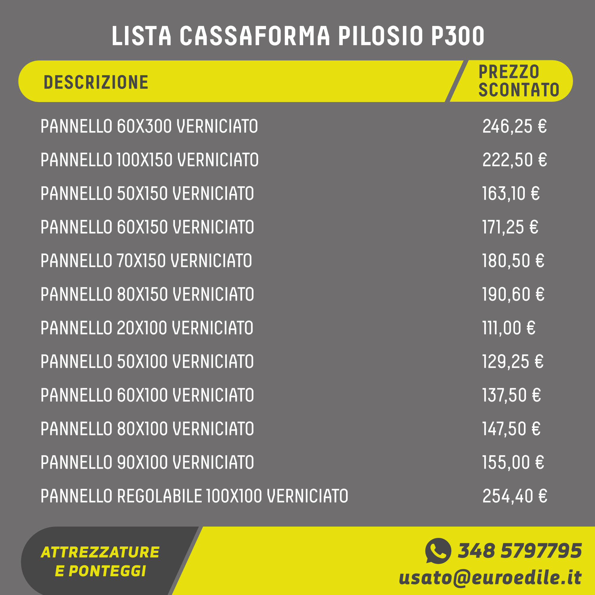 Cassaforma PILOSIO P300 usato - prezzi in foto in vendita - foto 8