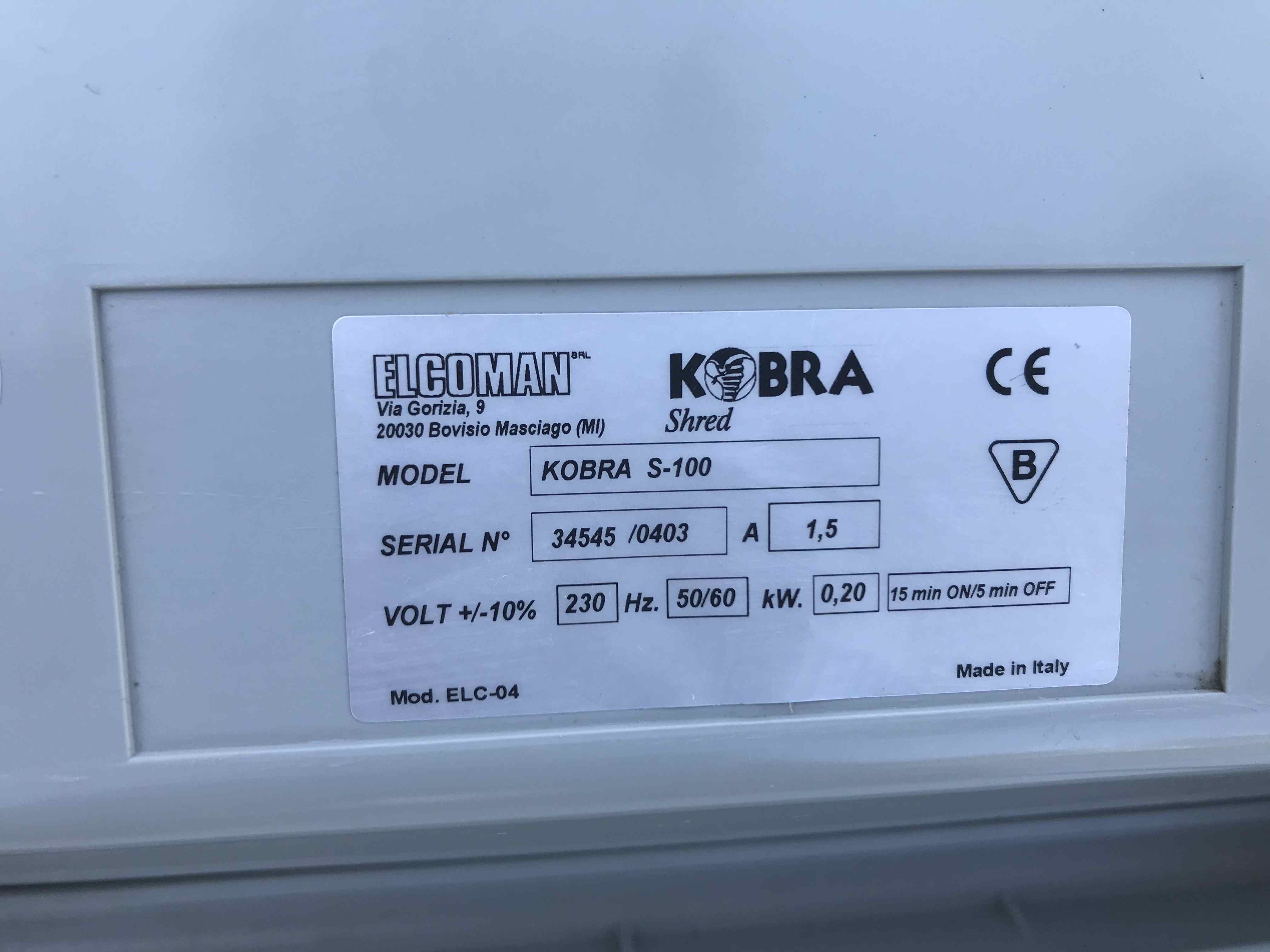 Distruggidocumenti Kobra S-100 in vendita - foto 3