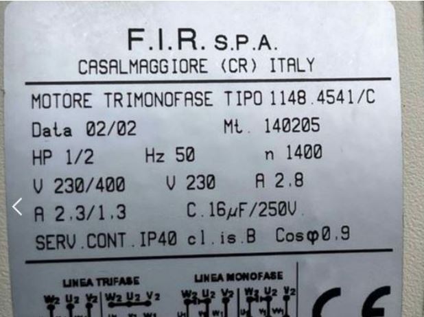 FIR 1148 Motore macchina Cucire trimonofase 1400 giri in vendita - foto 3