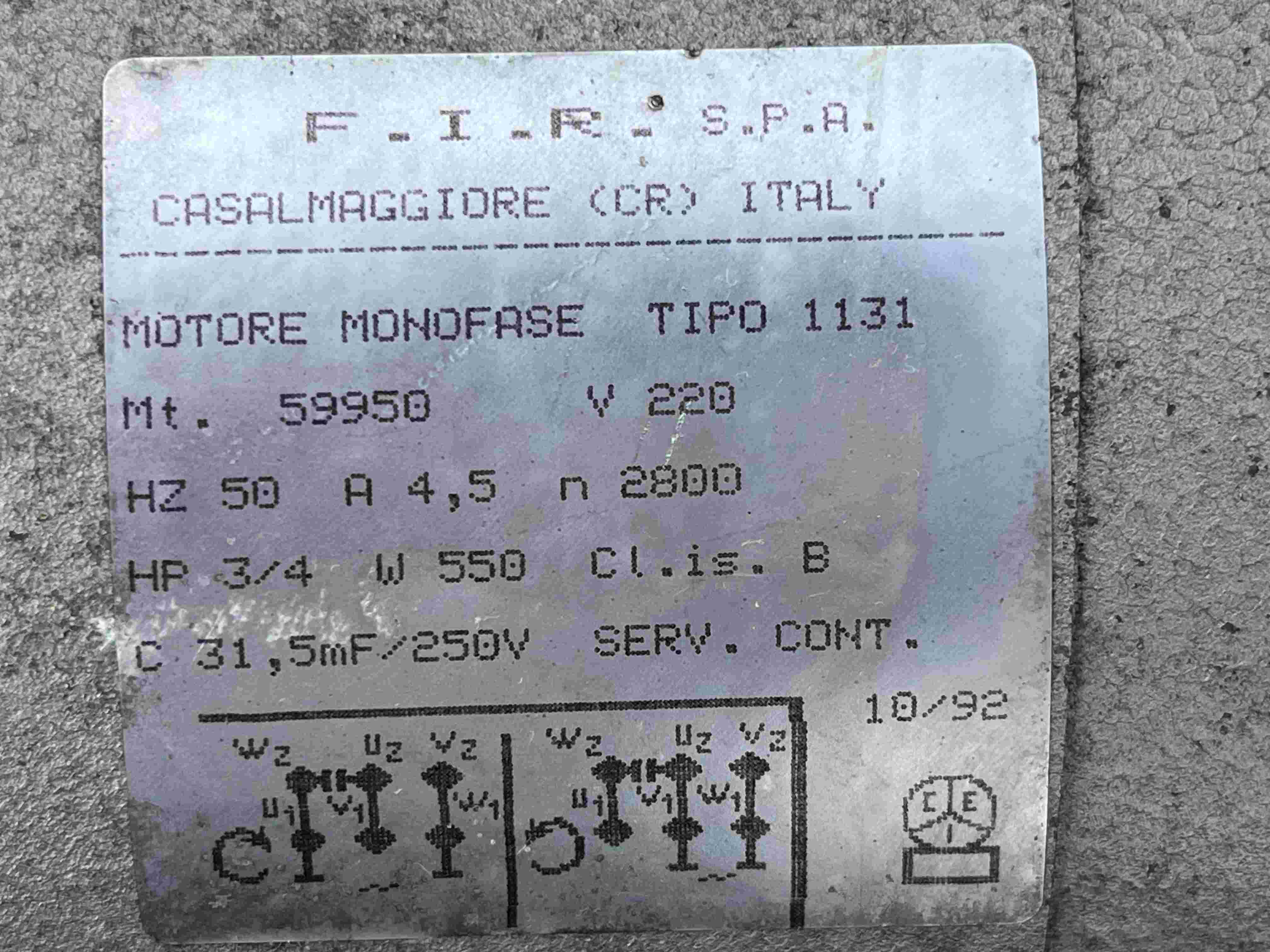 MT8 FIR 1131 Motore macchina Cucire monofase 2800 giri in vendita - foto 2