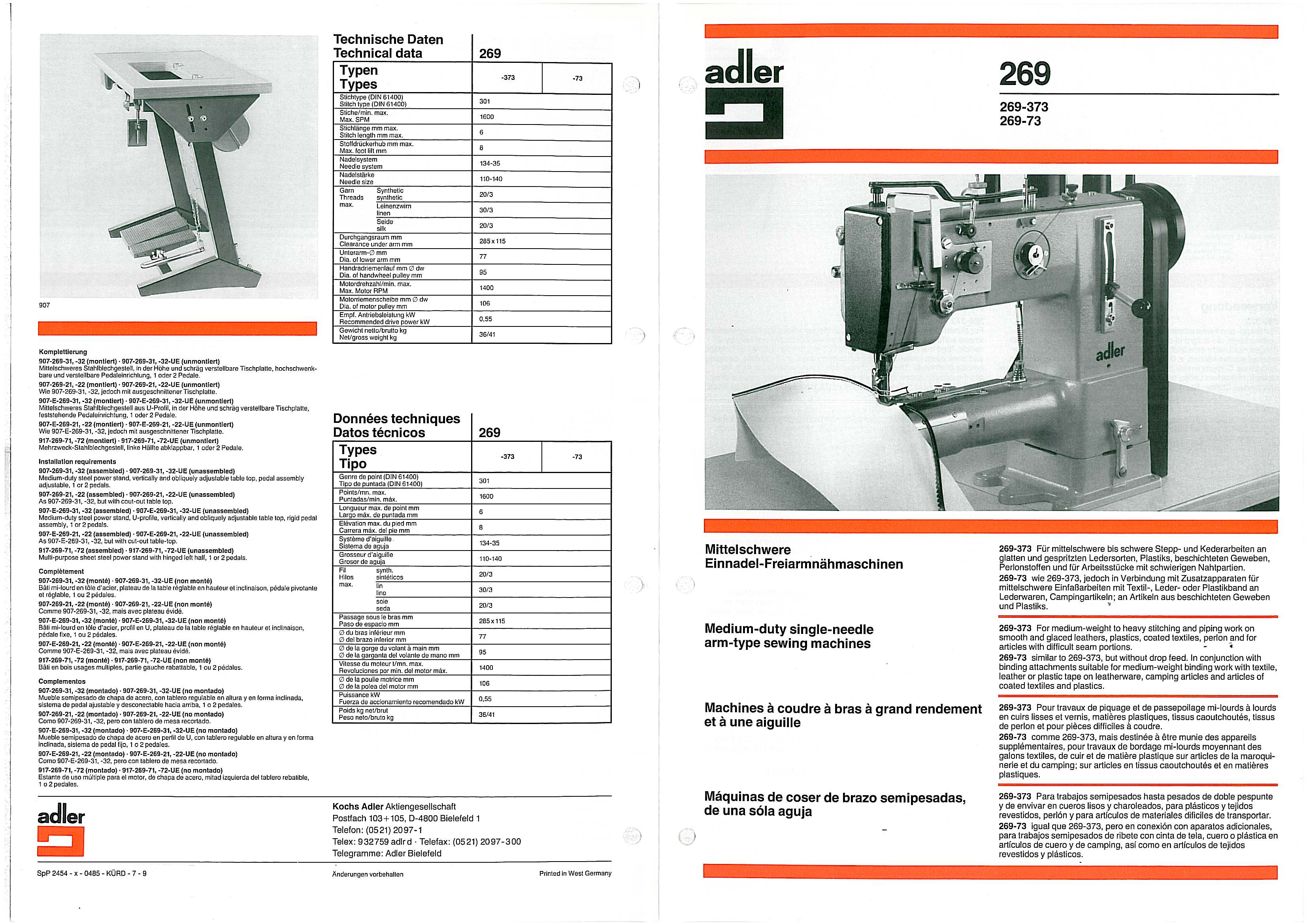 DURKOPP ADLER 269-373  in vendita - foto 2