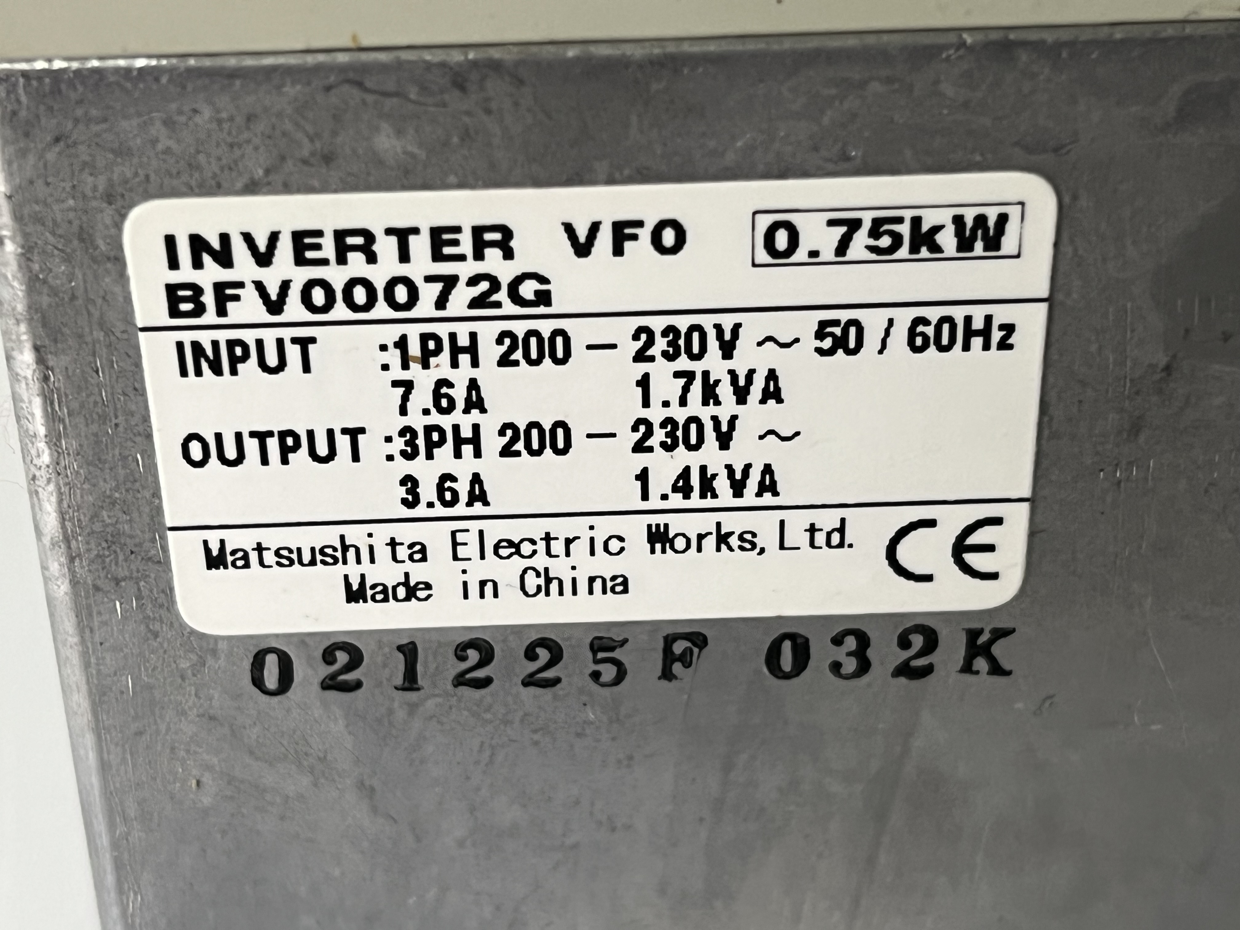 PANASONIC BFV00072G Inverter  in vendita - foto 4