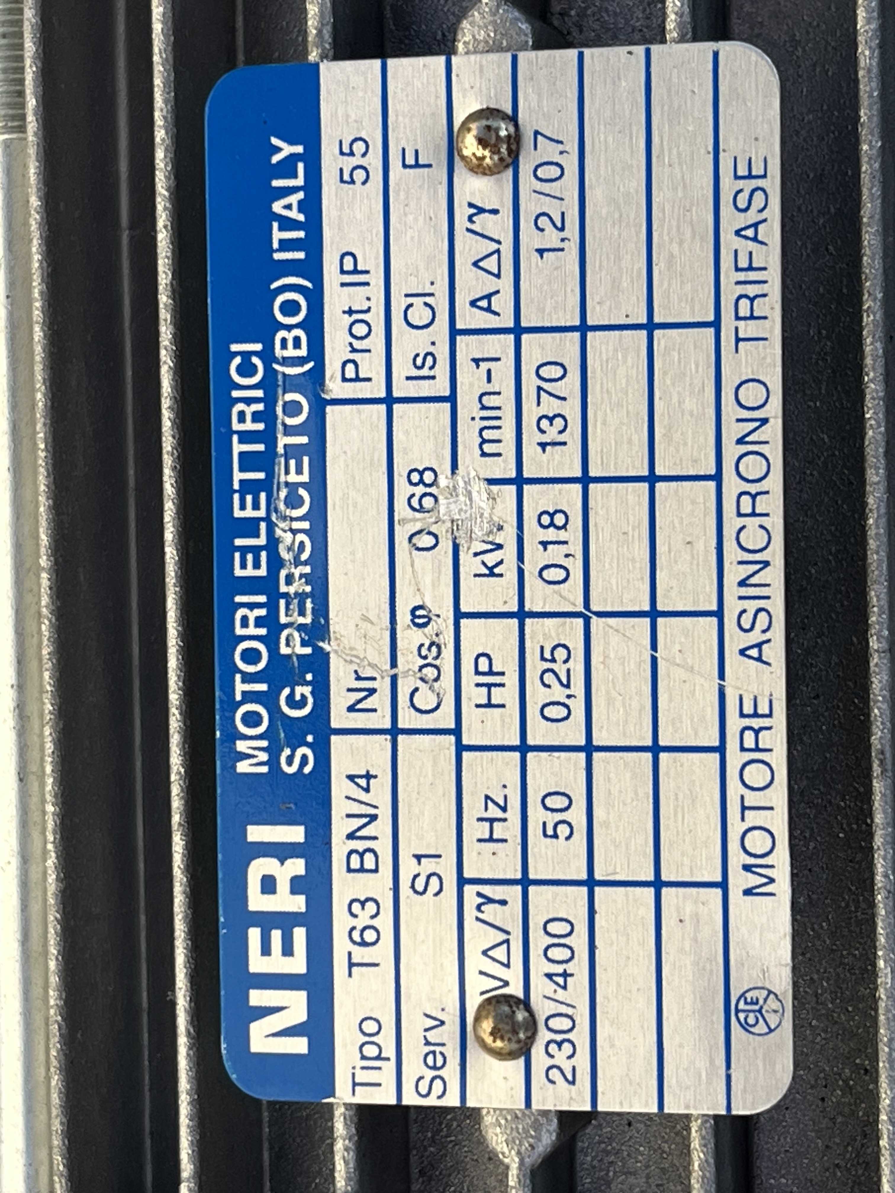 NERI Motoriduttore 0,25  + Riduttore BONFIGLIOLI 20/1 in vendita - foto 3