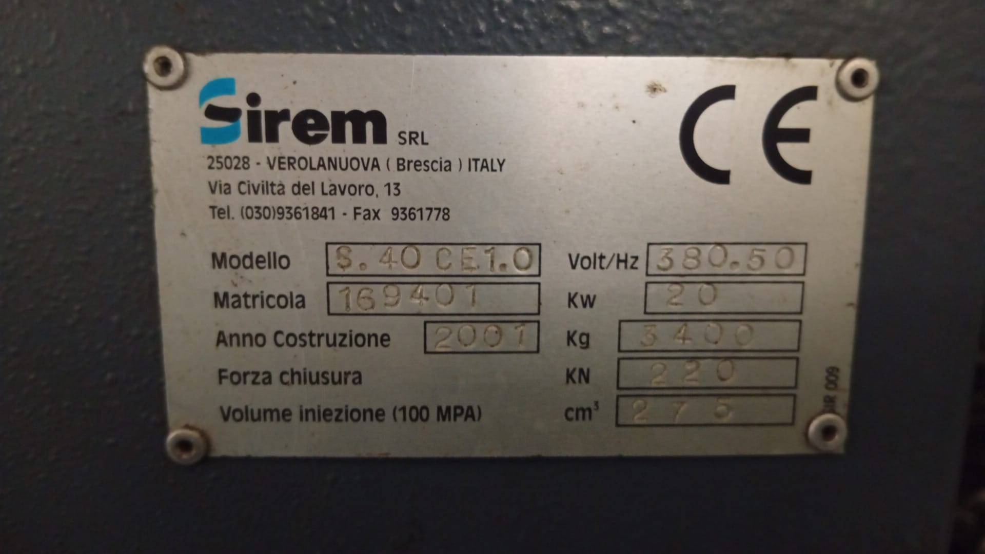SIREM S40 Pressa rotativa stampaggio Tacchi (2001) in vendita - foto 10