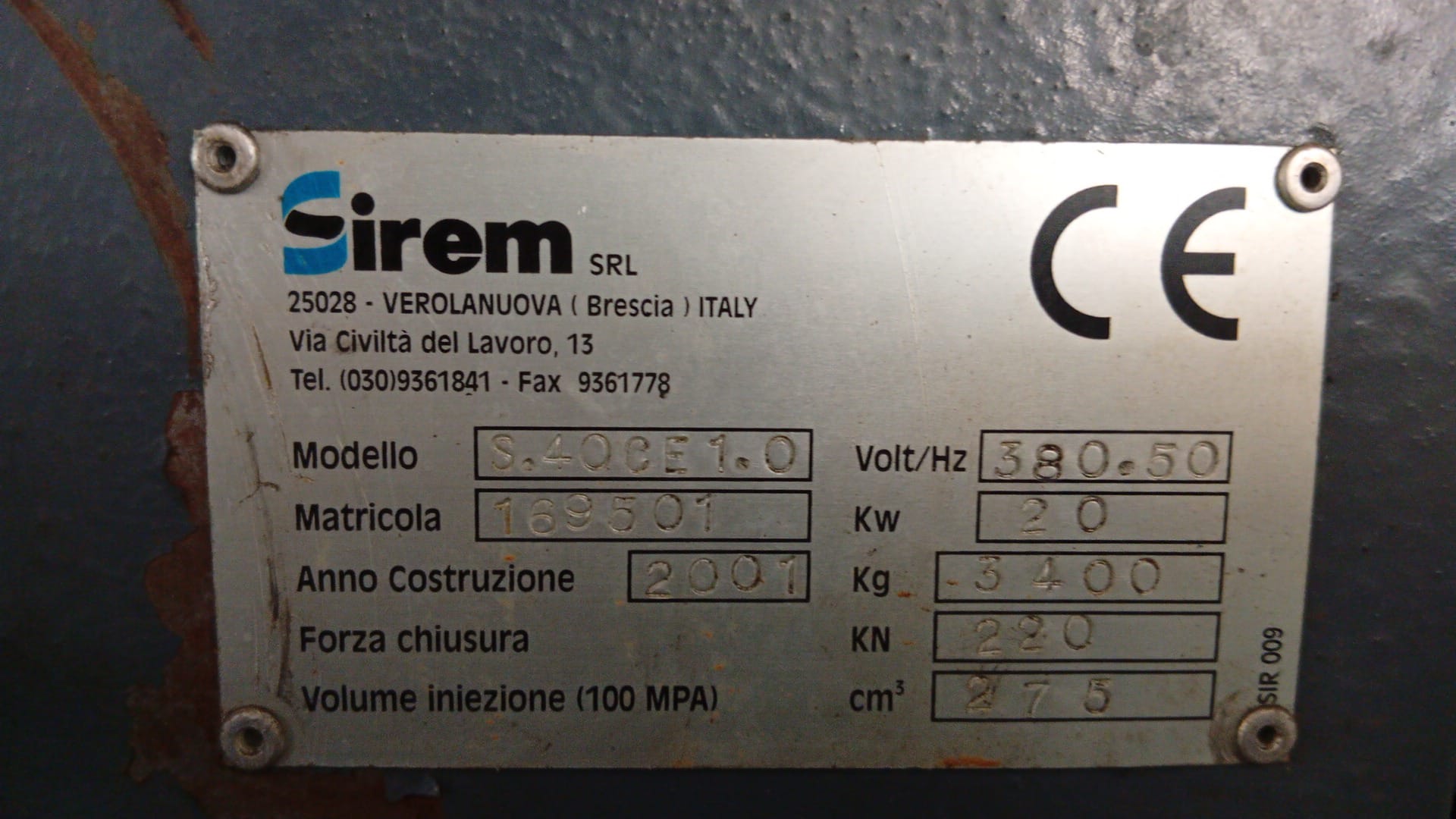 SIREM S40 Pressa rotativa stampaggio Tacchi (2001) in vendita - foto 3