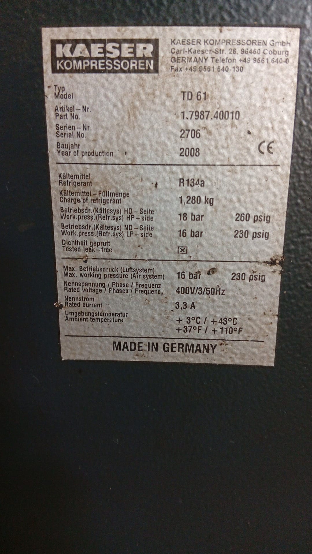 Essiccatore KAESER TD 61 in vendita - foto 3