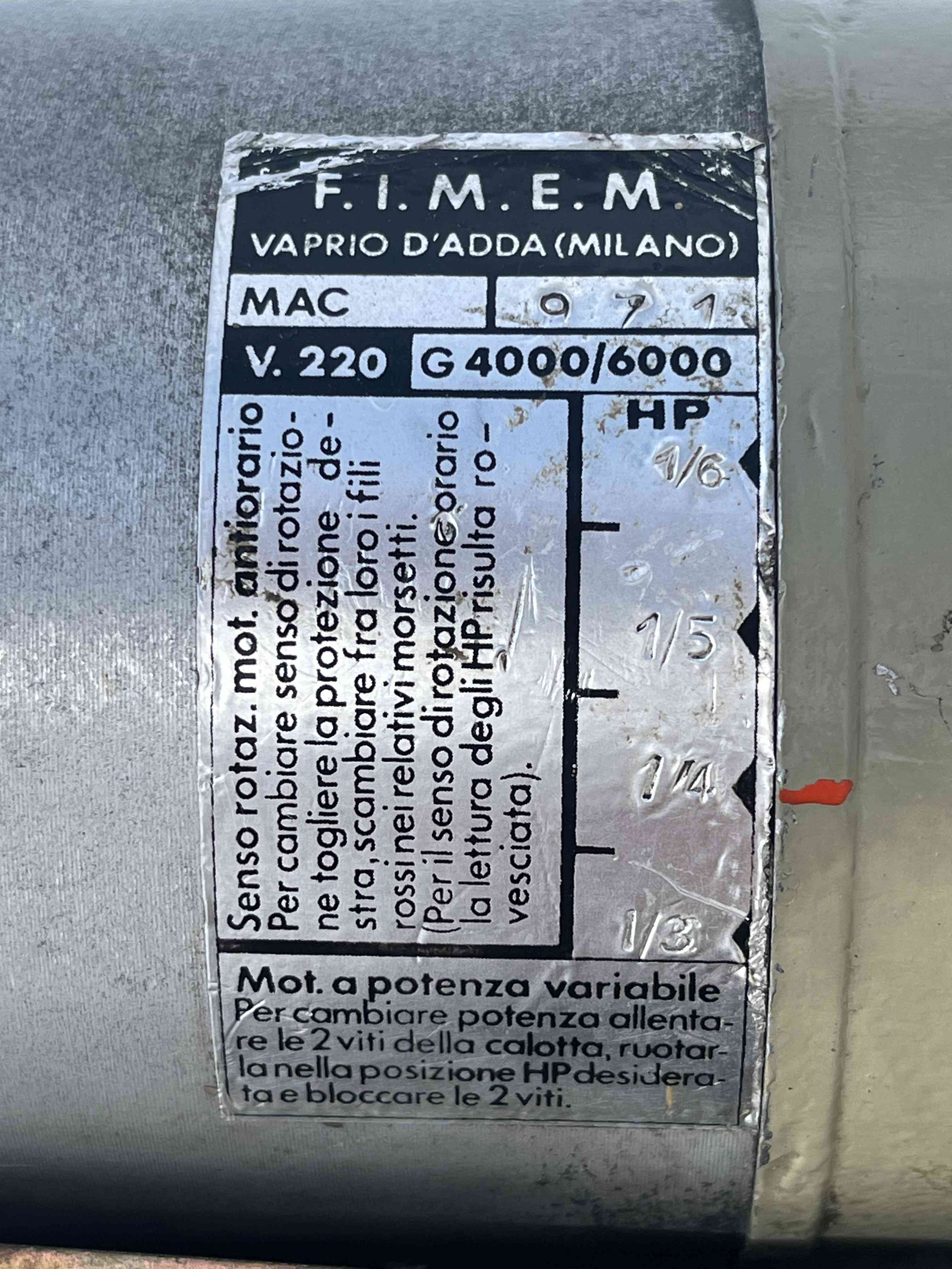 F.I.M.E.M Motore macchina da Cucire 4000/6000 GIRI in vendita - foto 2