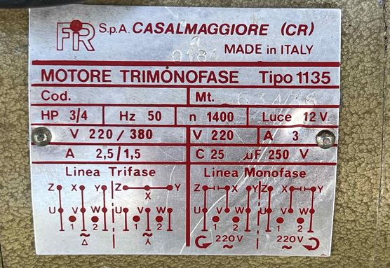 FIR 1135 Motore macchina Cucire trimonofase 1400 giri in vendita - foto 8