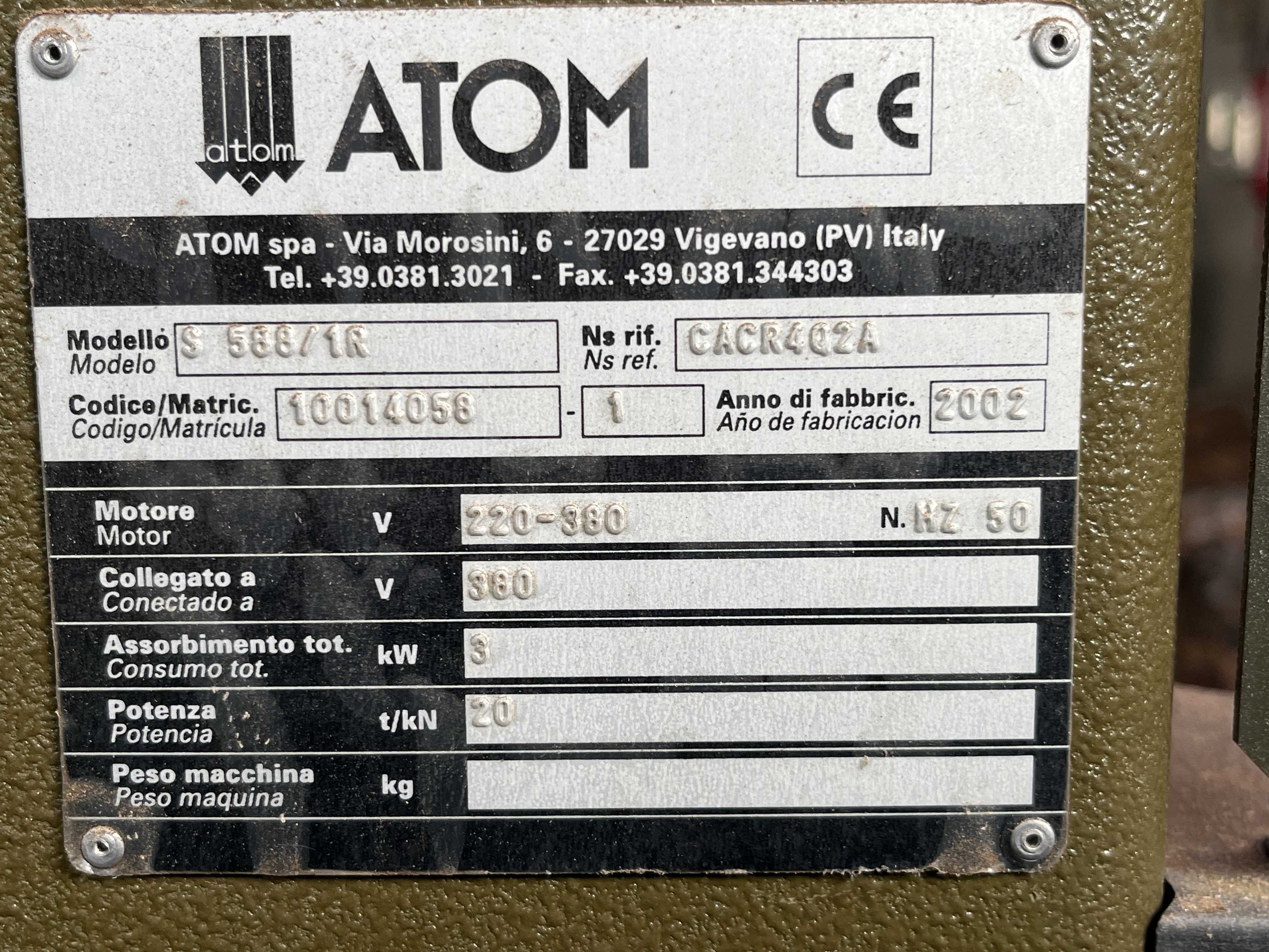 ATOM S588 Trancia a carrello in vendita - foto 7